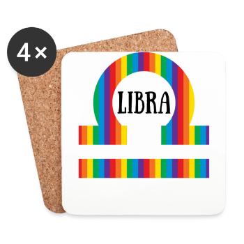 Waage Regenbogen - Untersetzer (4er-Set) - Weiß - Vorne