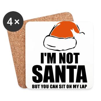 Ich bin nicht Sankt lustiges Weihnachtszitat - Untersetzer (4er-Set) - Weiß - Vorne