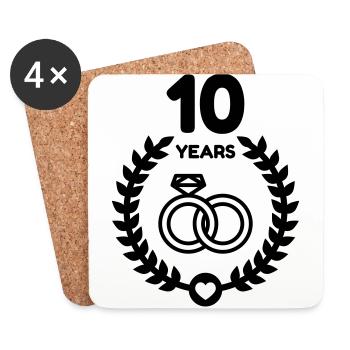 10 - Birthday Wedding - Marriage - Love - Wife - Coasters (set of 4) - white - Front