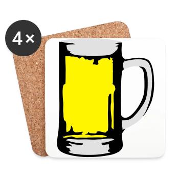 Bier - Untersetzer (4er-Set) - Weiß - Vorne