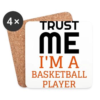 Basketball - Basket ball - Basket-ball - Baskette - Dessous de verre (lot de 4) - blanc - Devant