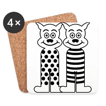 Wildcats / wild cats (1c) - Coasters (set of 4) - white - Front