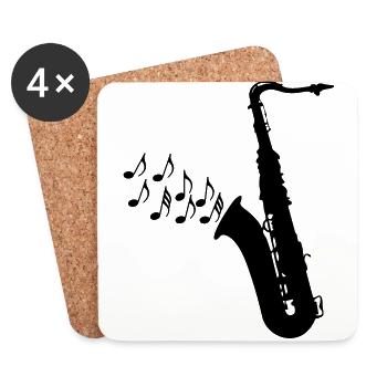 Saxofon - Untersetzer (4er-Set) - Weiß - Vorne