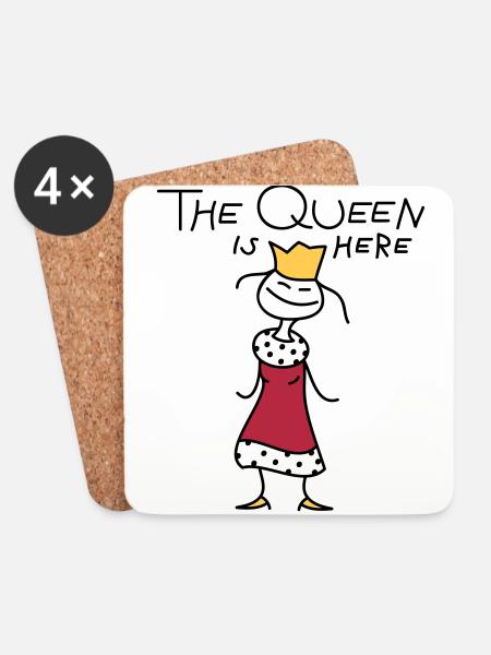 The Queen - Coasters (set of 4) - white