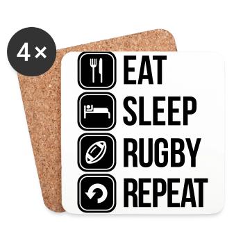 rugby - Coasters (set of 4) - white - Front