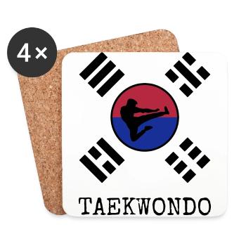Taekwondo Taekwondoin Tae-Kwon-Do Tae Kwon Do - Untersetzer (4er-Set) - Weiß - Vorne