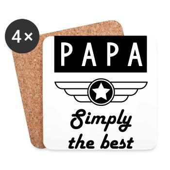 Papa Vati Vater Vatertag Geburtstag Dad Familie - Untersetzer (4er-Set) - Weiß - Vorne