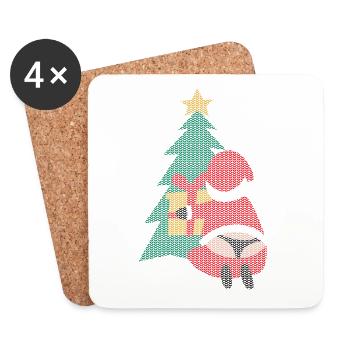 Ugly Christmas Sweater String Thong Santa Claus - Coasters (set of 4) - white - Front