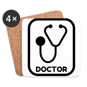 Doctor Arzt Médecin Docteur Medecine Life - Coasters (set of 4) - white - Front
