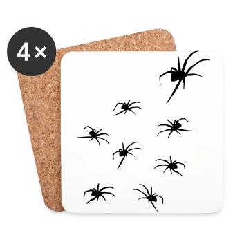 Spiders, Spider Horror - araignées - Dessous de verre (lot de 4) - blanc - Devant