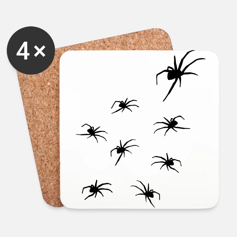 Spinnen - Horror, Spinne - Untersetzer (4er-Set) - Weiß