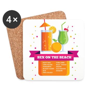 Sex on the beach & more cocktails - Untersetzer (4er-Set) - Weiß - Vorne