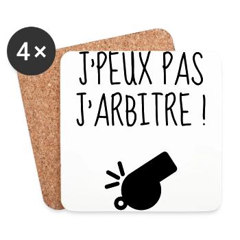 Arbitre / Arbitrage / Sport / Sifflet - Dessous de verre (lot de 4) - blanc - Devant