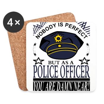 Police officer police - Coasters (set of 4) - white - Front