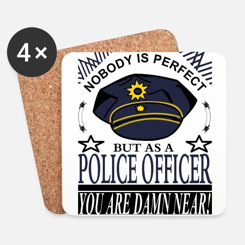 Polizist Polizei - Untersetzer (4er-Set) - Weiß