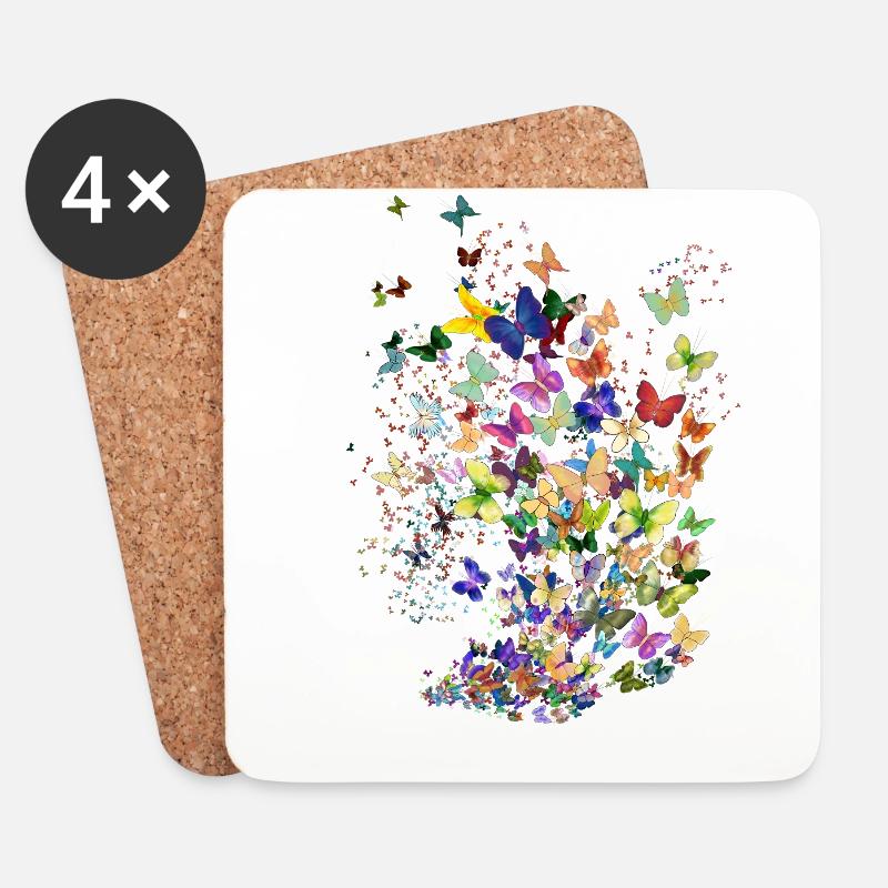 Thousand butterflies - Untersetzer (4er-Set) - Weiß