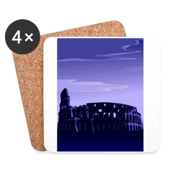 Colosseum/Coliseum At Sunset - Ancient Rome, Italy - Coasters (set of 4) - white - Front