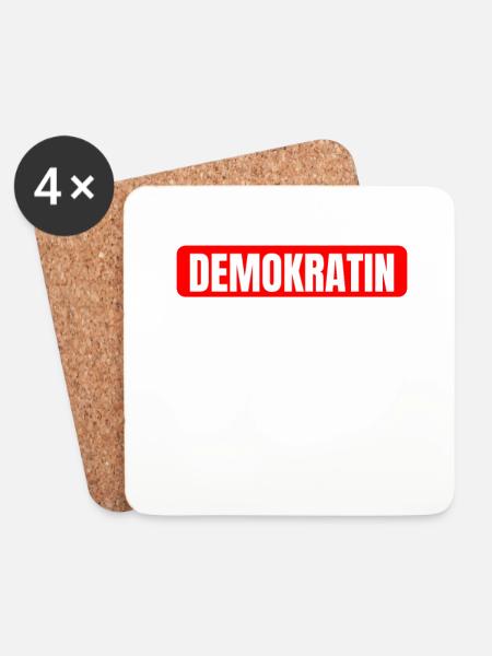 Demokratin Spruch Demokratie Grundgesetz - Untersetzer (4er-Set) - Weiß