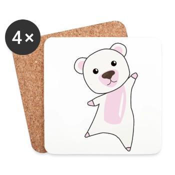 Eisbär süßer Teddybär Bär Geschenk für Kinder - Untersetzer (4er-Set) - Weiß - Vorne