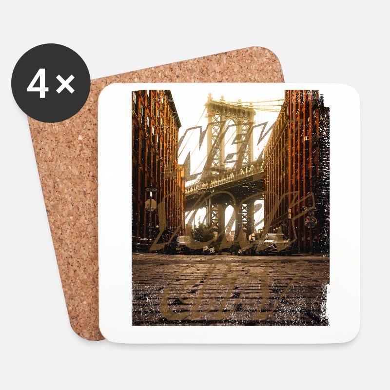 Brooklyn Ney York - Untersetzer (4er-Set) - Weiß