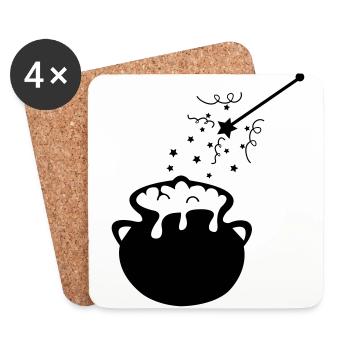 Wand Cauldron - Coasters (set of 4) - white - Front