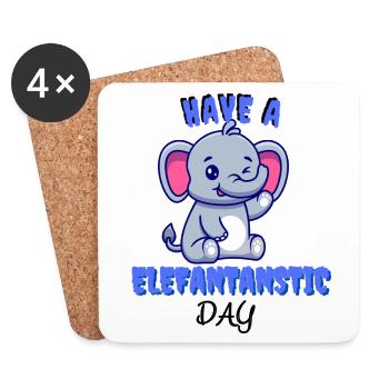 Elefantastic Day Elephant Funny Funny saying - Coasters (set of 4) - white - Front