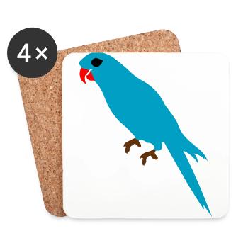 Budgie Parrot Budgerigar - Coasters (set of 4) - white - Front