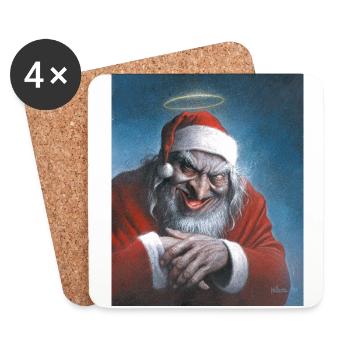 Santa Claus Santa Claus by Sebastian Krüger - Coasters (set of 4) - white - Front