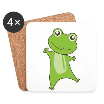 Frosch lustige Tiere süß grüne Frösche für Kinder - Coasters (set of 4) - white - Front