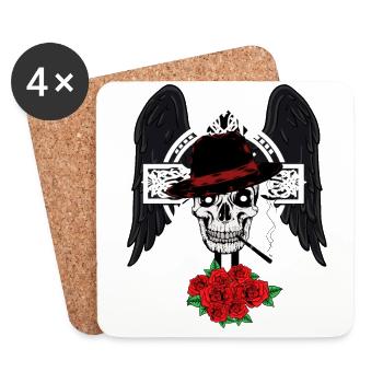 Cross Gangster Italy Mafia Evil Spirit Halloween - Coasters (set of 4) - white - Front