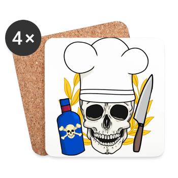 Poison Horreur Cuisine Halloween Chef - Dessous de verre (lot de 4) - blanc - Devant