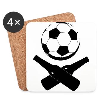 Soccer Bottle - Coasters (set of 4) - white - Front