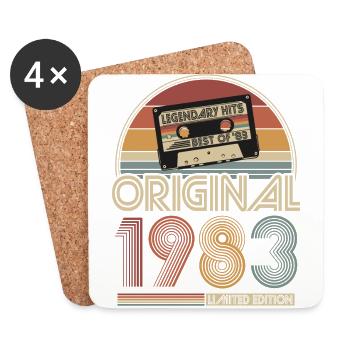 1983 Vintage Birthday Retro Gift - Coasters (set of 4) - white - Front