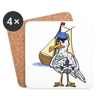 Seafarer Seaman Maritime Captain Ahoy - Coasters (set of 4) - white - Front