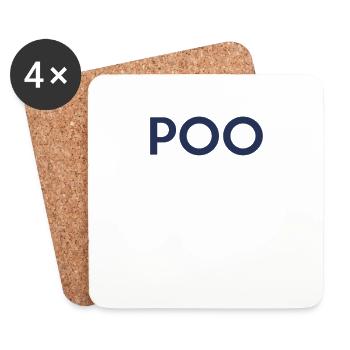Poo - Dessous de verre (lot de 4) - blanc - Devant