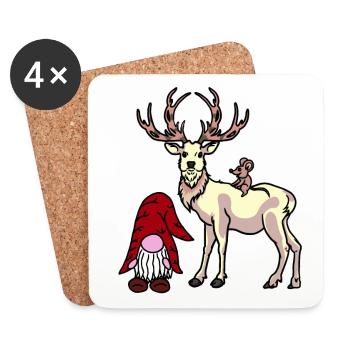 Nicholas Xmas Christmas Fantasy Christmas Child - Coasters (set of 4) - white - Front
