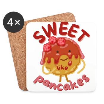 sweet left pancake - sweet pancake saying - Coasters (set of 4) - white - Front