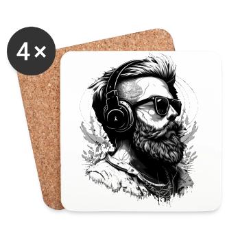 Hipster Sound - Coasters (set of 4) - white - Front