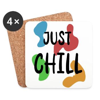 Einfach mal chillen - Untersetzer (4er-Set) - Weiß - Vorne