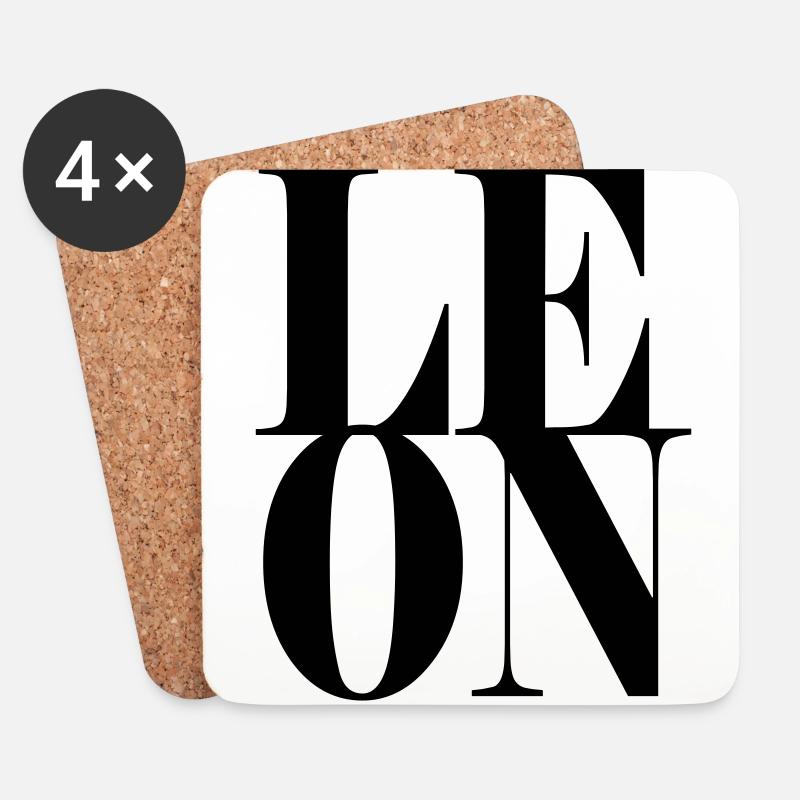 Leon Name Vorname Moderne Schrift Wort Art - Untersetzer (4er-Set) - Weiß