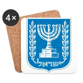 Menorah The Seven-Branched Candlestick, Israel Judaism - Coasters (set of 4) - white - Front