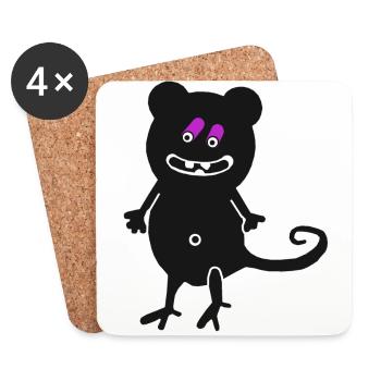 Coquine Joie Monstre Halloween Fantaisie Enfants - Dessous de verre (lot de 4) - blanc - Devant