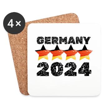 EM2024 Fußball Germany 2024 4 Stars - Untersetzer (4er-Set) - Weiß - Vorne