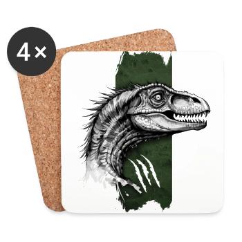 Flinker Jäger: Die Gnade des Velociraptors - Untersetzer (4er-Set) - Weiß - Vorne
