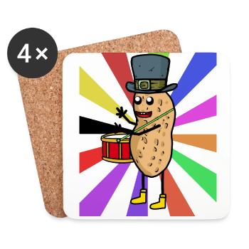 Peanut Drummer Birthday Birthday Gift - Coasters (set of 4) - white - Front