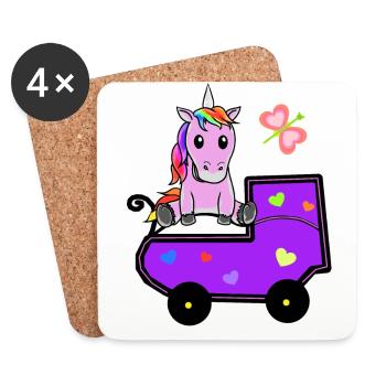 Unicorn Unicorns Baby Pregnancy Birth - Coasters (set of 4) - white - Front