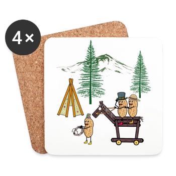 Cacahuètes Cacahuètes Wild West Rider Tipi Nature - Dessous de verre (lot de 4) - blanc - Devant