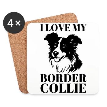 I love my border collie - Coasters (set of 4) - white - Front