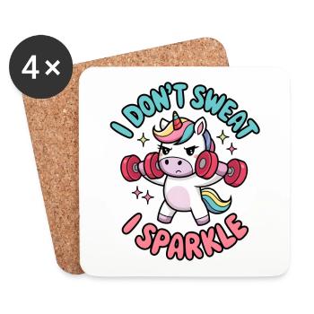 Je ne transpire pas, je scintille - Dessous de verre (lot de 4) - blanc - Devant