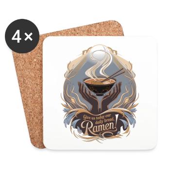 Donnez-nous aujourd’hui notre pain quotidien Ramen - Dessous de verre (lot de 4) - blanc - Devant